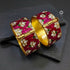 PRE-ORDER Gold plated Kundan Silver kada (Size 2.4)
