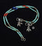 925 Silver Turquoise-Lapis-Coral Bead anklet (pair)