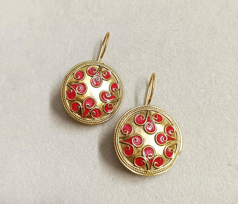 Gold plated Painting Earrings