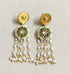 Green Kundan Pearl Earrings