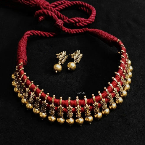 925 Gold plated Silver Thread Choker Set ( pre order)