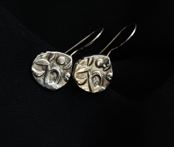 925 Coin Script Earrings