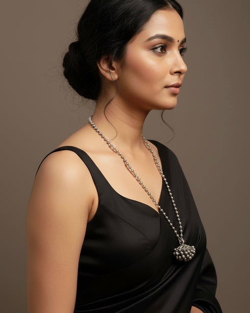 Silver Ghungaroo Pendant Necklace