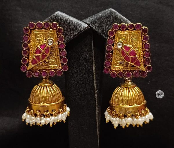 Kundan Goldplated Bird Jhumka