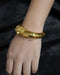 925 Pure Silver Gold bangle bracelet on a wrist