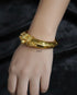 925 Pure Silver Gold bangle bracelet on a wrist