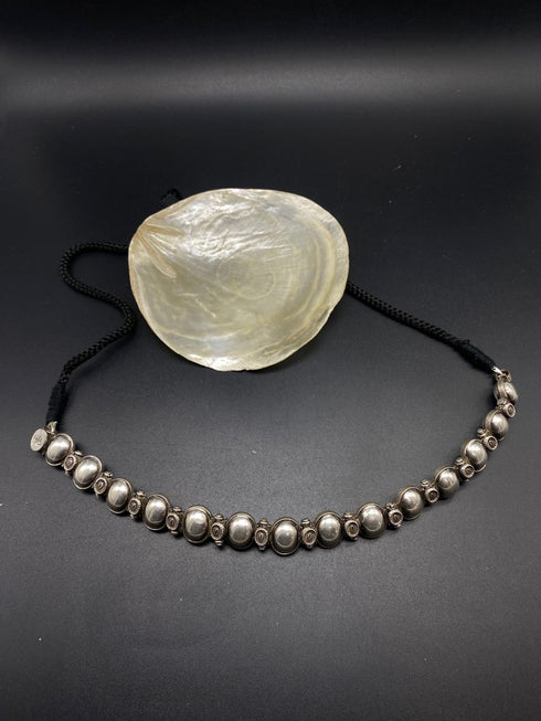 Badam Silver Choker Necklace
