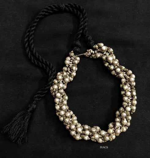 Silver Bead Bunch Necklace