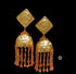 925 Gold plated Layered Coral Jhumka