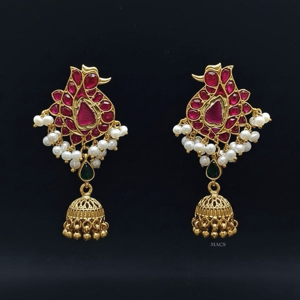 925 Kundan Peacock Jhumka
