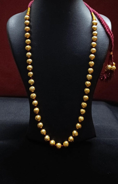 Goldplated Wax Carved Necklace