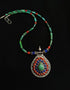925 Silver Coral Lapis necklace