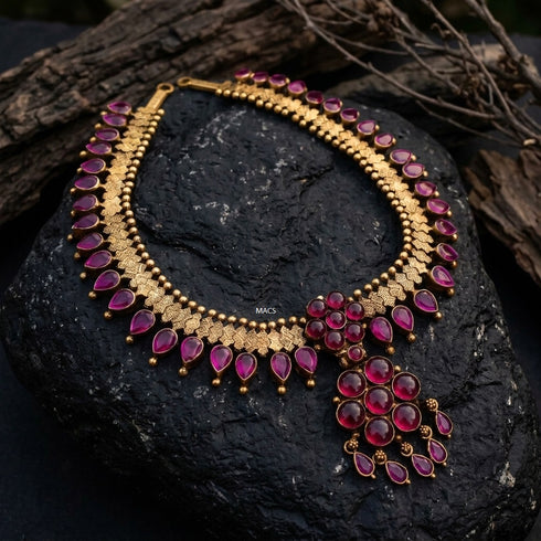 Pre Order 925 Gold plated Kemp stone attigai