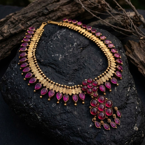 Pre Order 925 Gold plated Kemp stone attigai