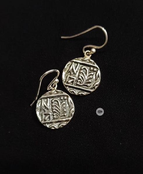 925 Coin Script Earrings