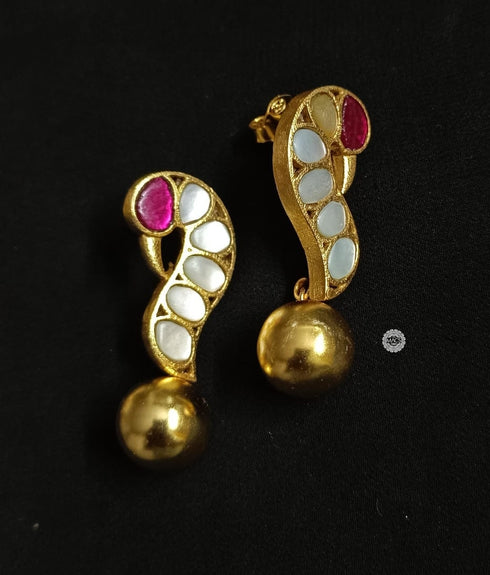 925 Silver Peacock Kundan Earrings