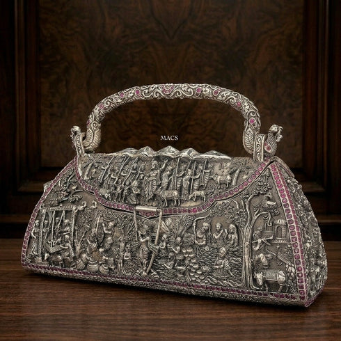 925 Pure Silver Temple Purse