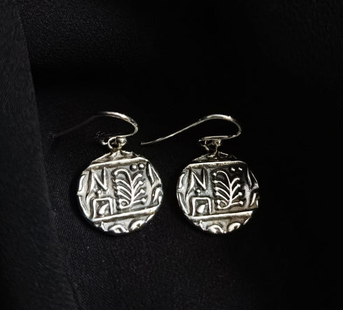 925 Coin Script Earrings