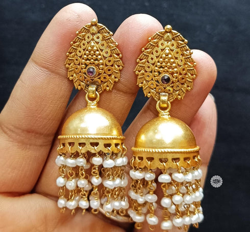 Goldplated Kemp Pearl Jhumka