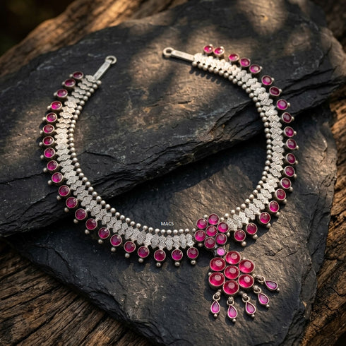 Pre Order 925 Pink Kempu Stone Attigai