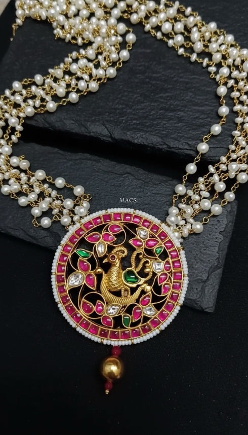 925 Kundan Pearl Necklace