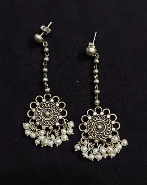 Silver Pearl Drop Earrings
