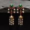 Delicate Multi-Kundan Pearl Jhumka