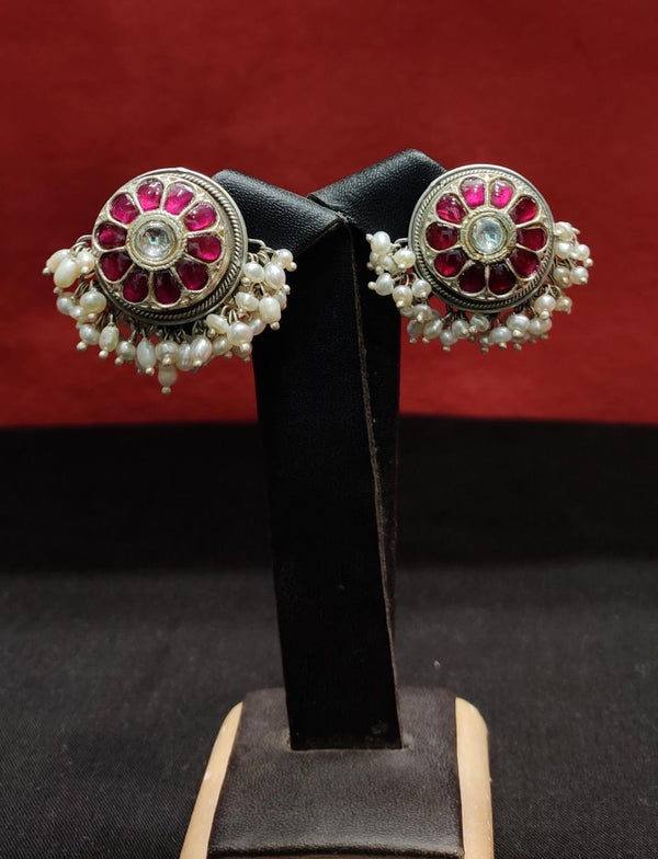 Kundan Pearl Studs