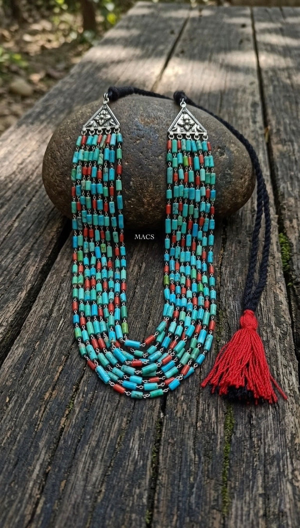 925 Silver Turquoise Coral necklace