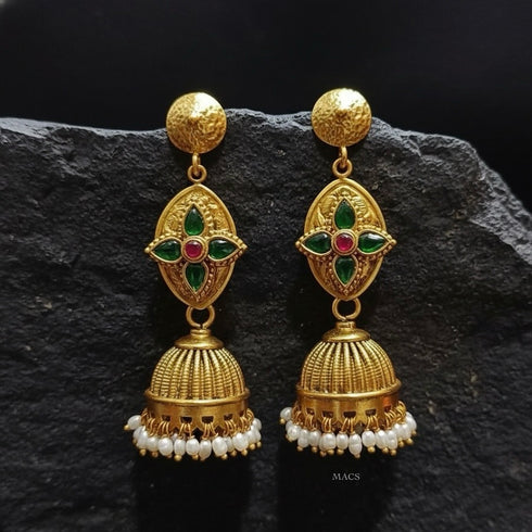 Goldplated Kundan Motif Jhumka