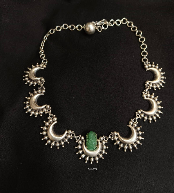 925 Silver Green Aventurine Neckpiece
