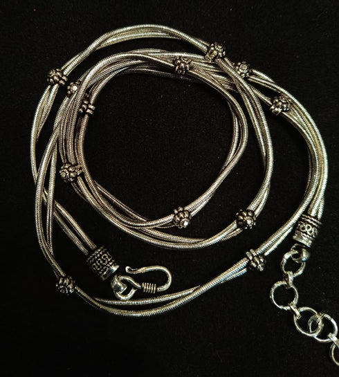 Silver Double line Kamarband (Waist chain)