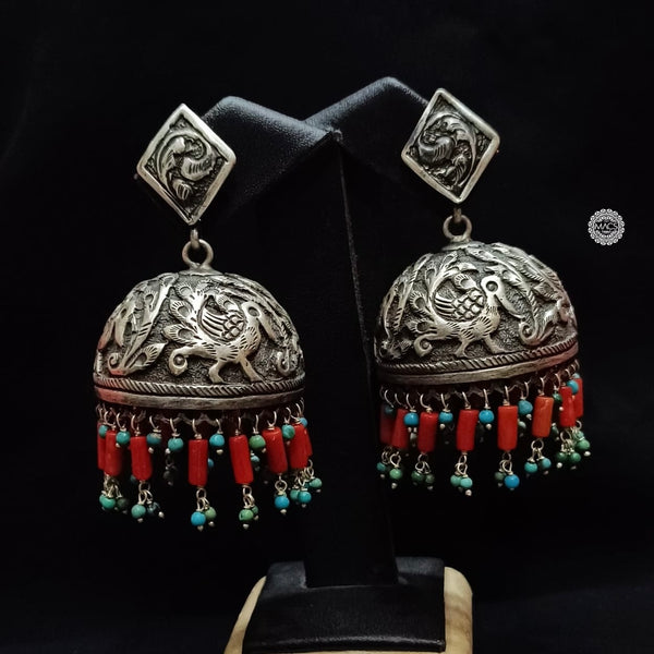 925 Turquoise Coral Jhumka
