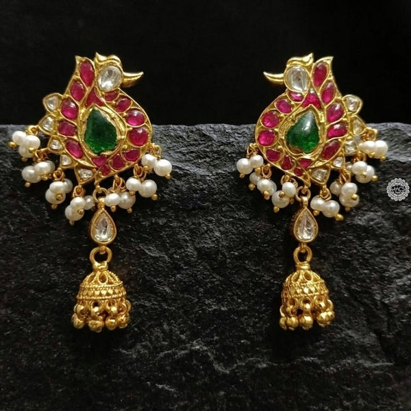 925 Kundan Peacock Jhumka