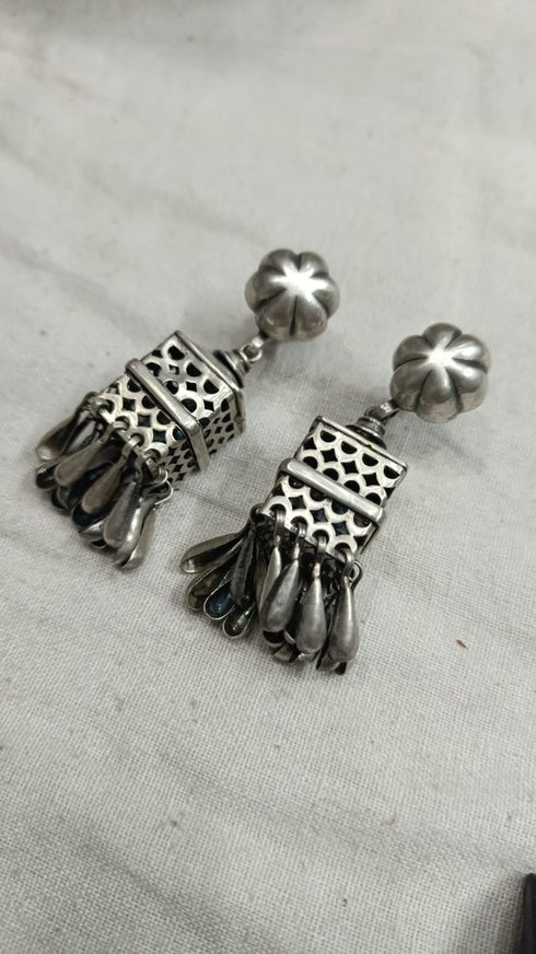 925 Floral Cylindrical Jhumka