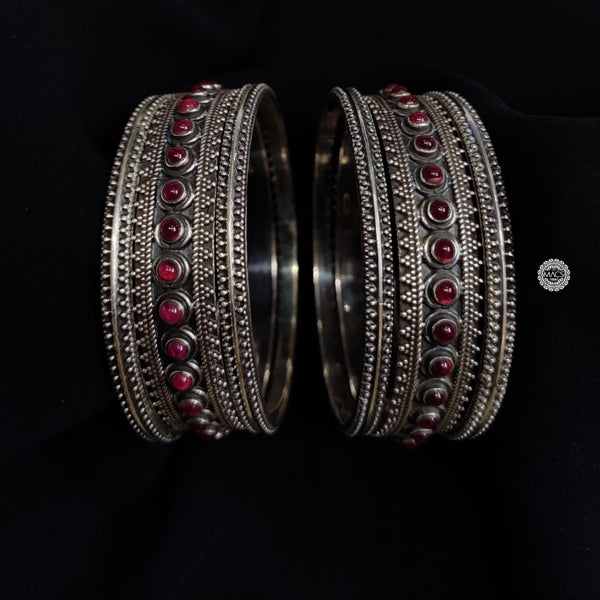 Silver Stone Bangle Set (2.4)