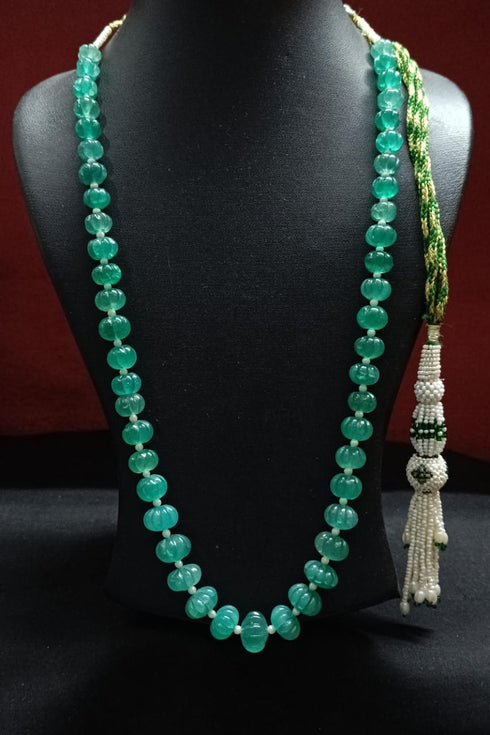 Green melon beads necklace