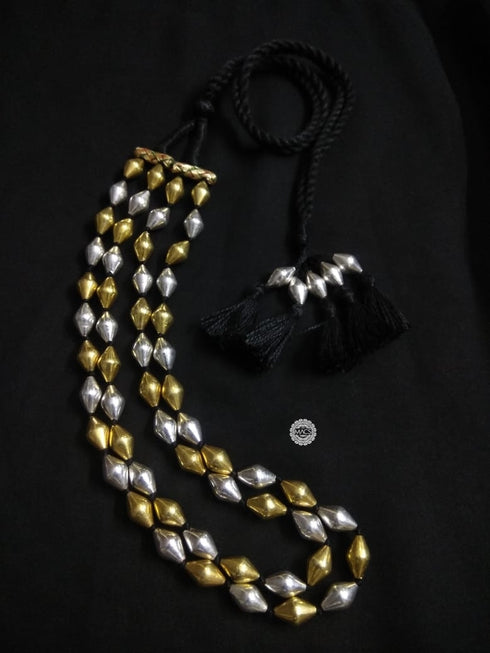Two Line Dual tone Dholki Necklace