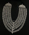 925 silver multi-strand statement necklace with ornate engraved connector and dangling teardrop paisley silver beads
