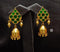 Green Kundan Goldplated Jhumka