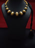 Gold plated Carved Wax Beads Necklace (oversized beads)