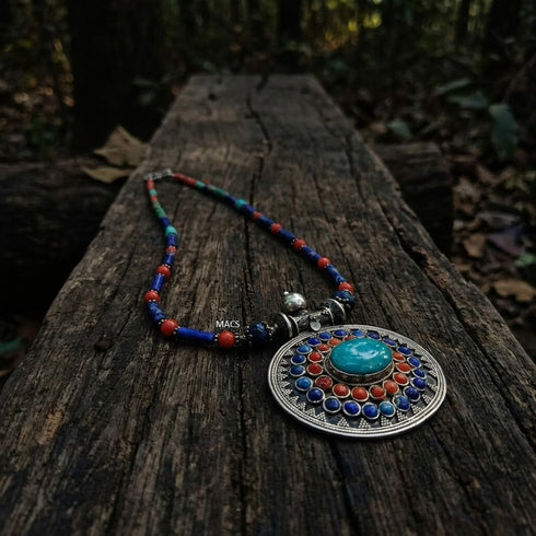 925 Silver Lapis Coral necklace