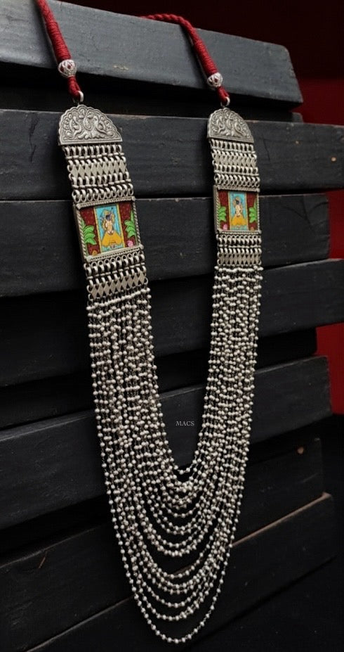 Layered Pearl Silver Necklace