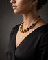 Gold plated Wax Carving Beads Necklace (oversized beads)