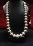 Big Silver Bead Wax Necklace (oversized beads)
