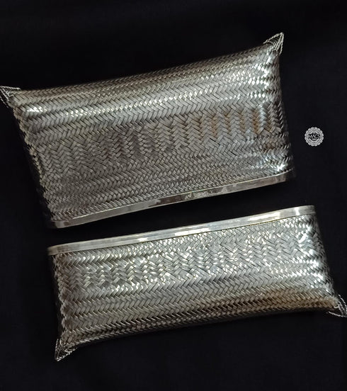 Silver Intricate Wide Clutch, 925 silver purse, Part wear pure silver bags