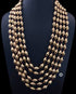 Gold plated pure silver 5 line dholki mala