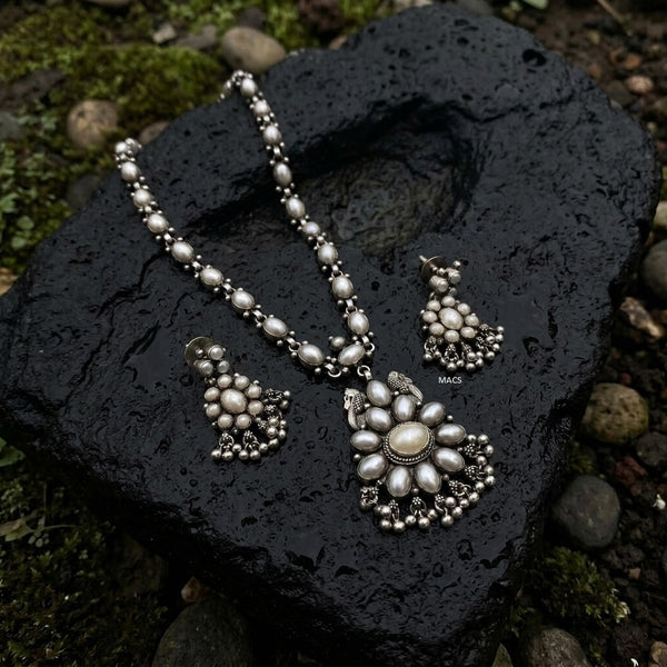 925 Pearl Silver Addigai Necklace (pre order)