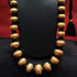 Gold plated Big Wax Carved Bead Necklace (oversized beads)