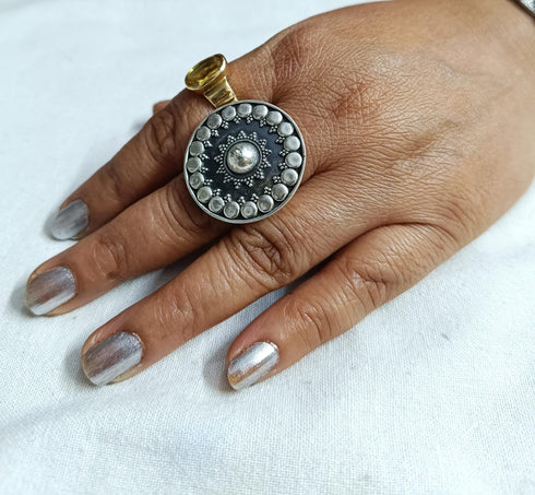 Handcrafted 925 Silver Statement Ring for Women